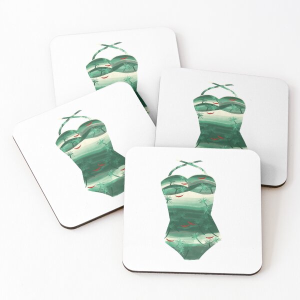 Item preview, Vintage Green Palms Bathing Suit designed and sold by jenbucheli.