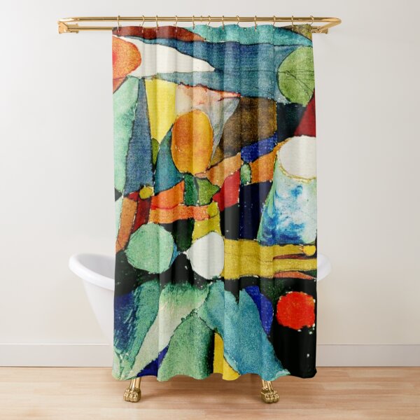 "Farbformen" | Paul Klee abstrakte Aquarellkunst Duschvorhang