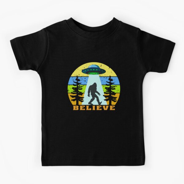 UFO Bigfoot Childrens Cotton Gray Short Sleeve T-Shirt for Girl UFO Bigfoot Childrens Cotton Gray Short Sleeve T-Shirt for Girl