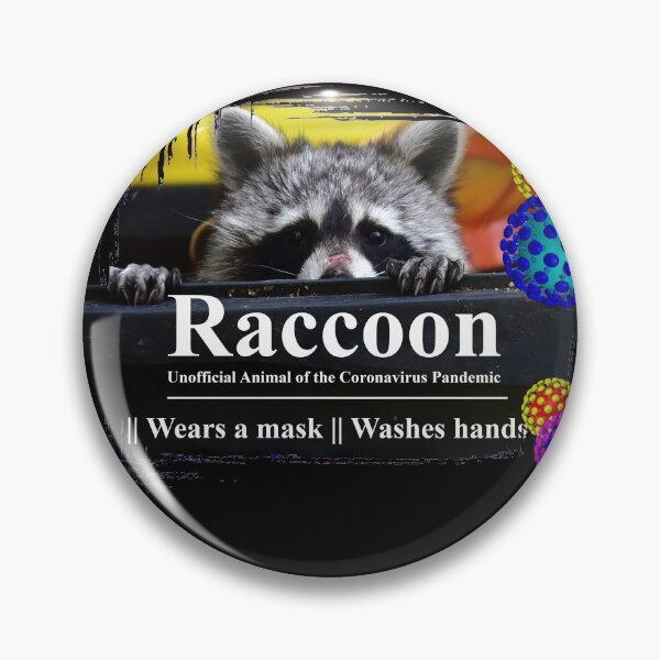 Item preview, Raccoon ... wears mask and washes hands designed and sold by Glineur.