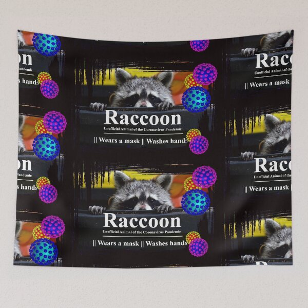 Item preview, Raccoon ... wears mask and washes hands designed and sold by Glineur.