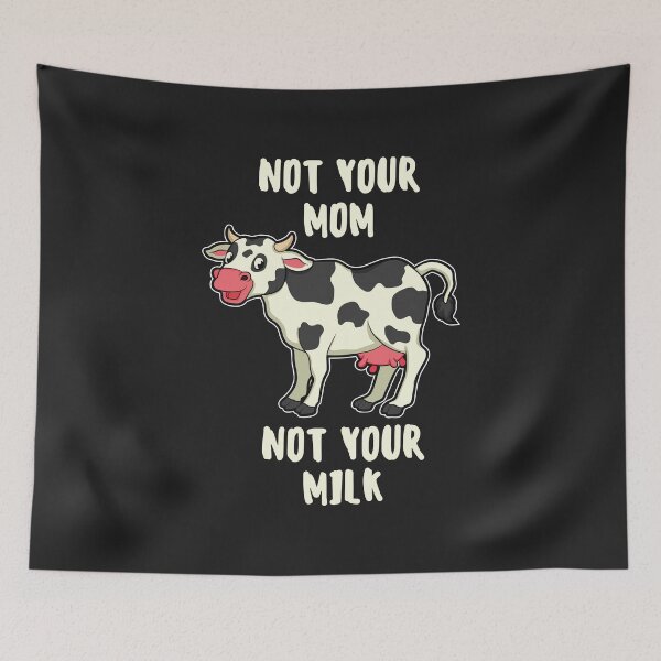Item preview, cow animal welfare slogan comic, milk, gift idea designed and sold by Kuma518.