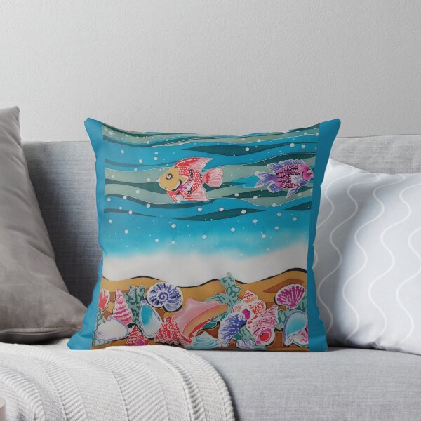 Item preview, Fish and Shells Underwater Batik designed and sold by Leslie Rogers Todder.
