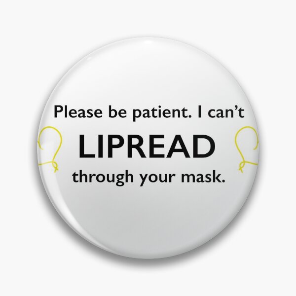 Item preview, DEAF Lipread Mask Coronavirus Sign Language Yellow Hearts designed and sold by Rocket Fox.