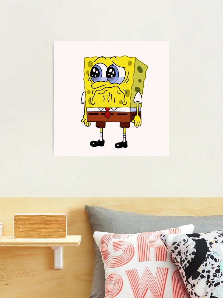 Sad spongebob 5x7 acrylic painting - Depop