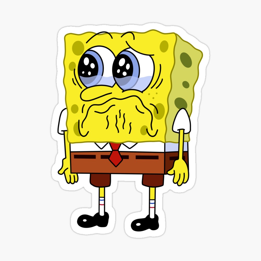 sad spongebob fish | Throw Pillow