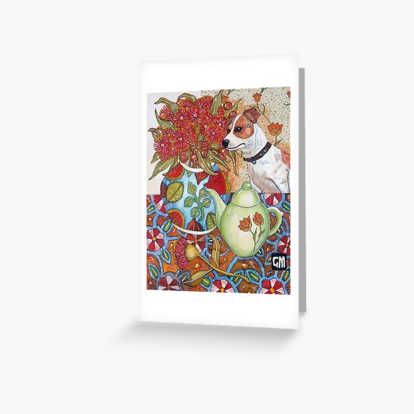 Still LIfe with Chien Greeting Card