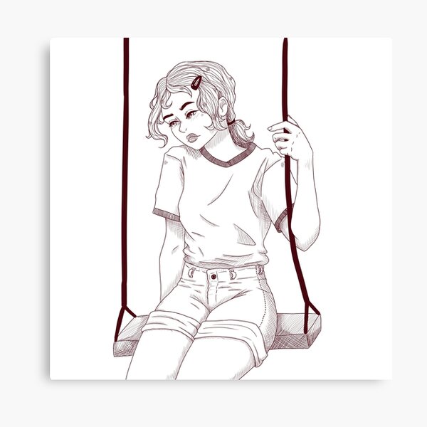 Vector pixel art anime girl canvas prints for the wall • canvas prints red,  monster, horn