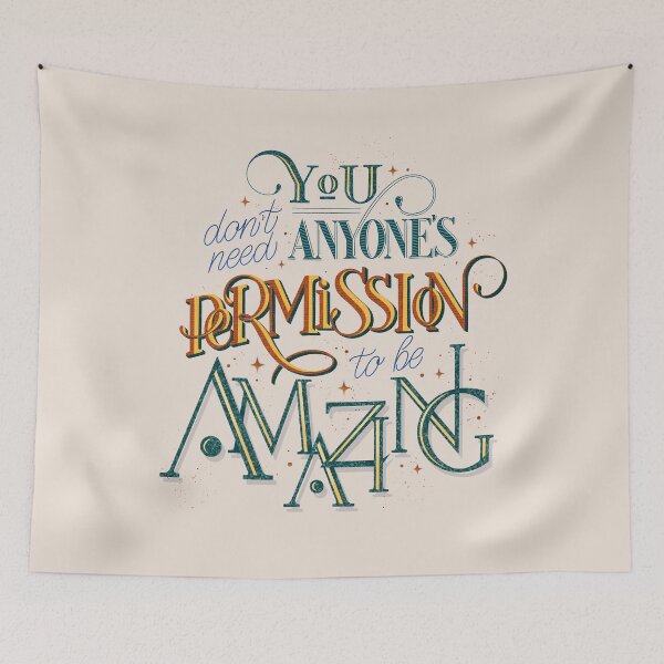 Item preview, You don't need anyone permission to be amazing. designed and sold by BananiLettering.