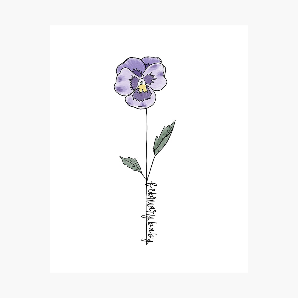 February Birth Month Flower, Violet Flower SVG