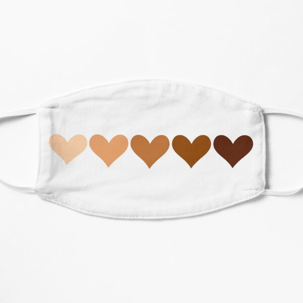Hearts - skin color (anti racism) Flat Mask