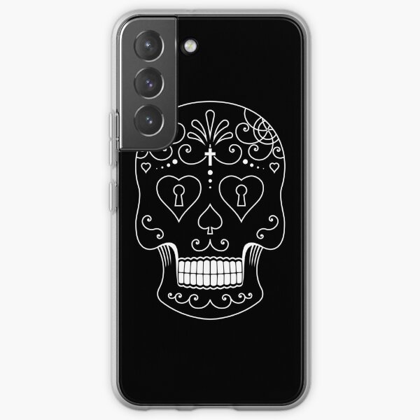 Mexican Calavera Skull White - Day of the Dead Samsung Galaxy Soft Case