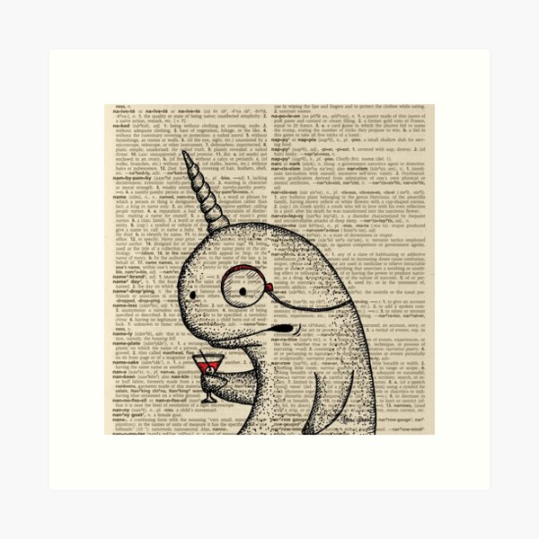 Narwhal with Monocle Art Print