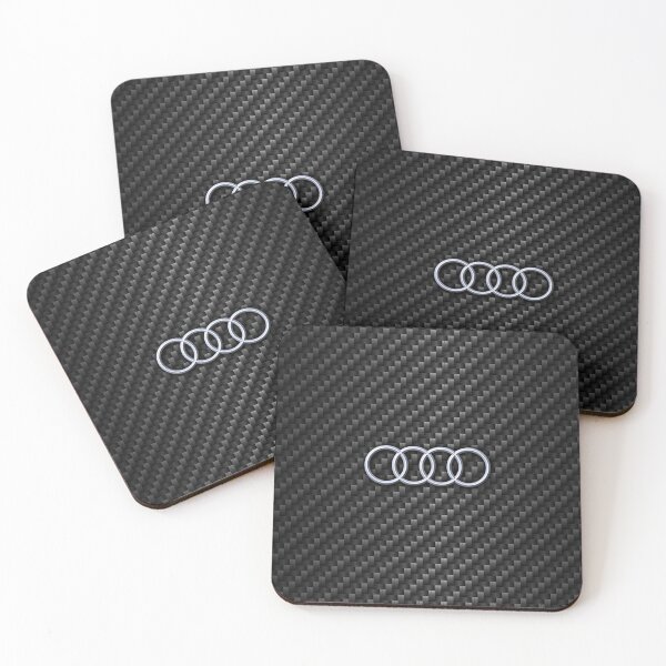Carbon fiber Audi Coasters (Set of 4)
