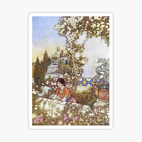 Item preview, The Blowing Roses Edmund Dulac The Rubáiyát of Omar Khayyám designed and sold by RedCapeTales.