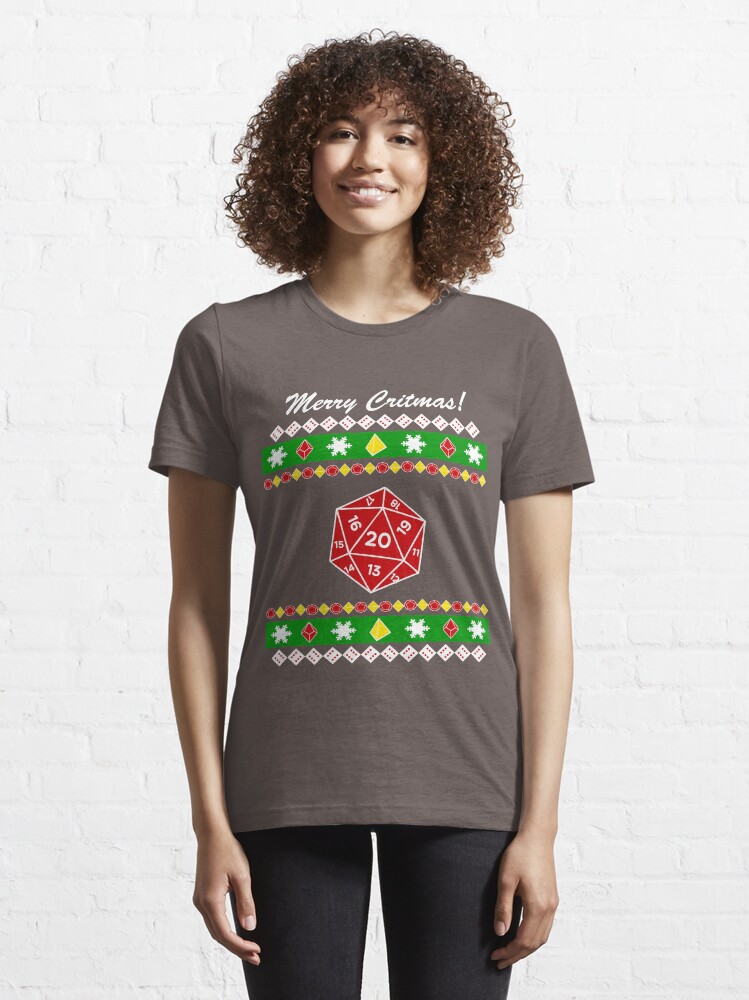Alternate view of Merry Critmas! Ugly Christmas Sweater Essential T-Shirt