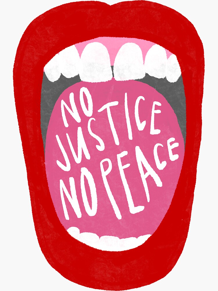 Imagen 3 de 3, Pegatina con la obra Grita sin justicia no hay paz, diseñada y vendida por anna-ambrister.