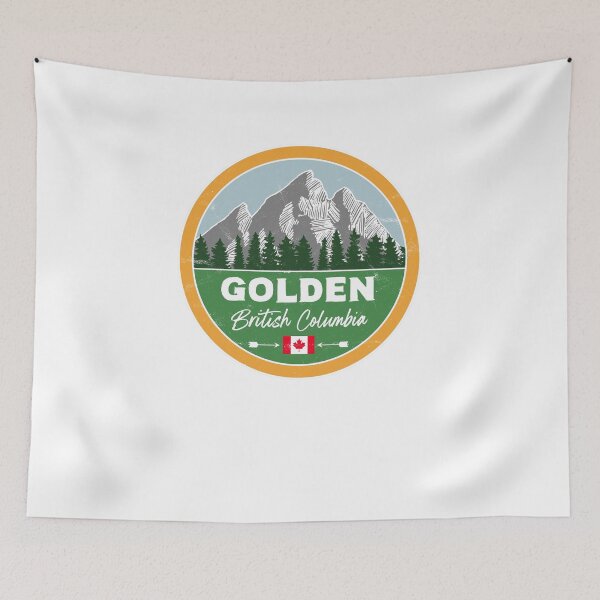 Artikelvorschau, Golden British Columbia Canada Flag Canadian BC Pride entworfen und verkauft von palmettodigital.