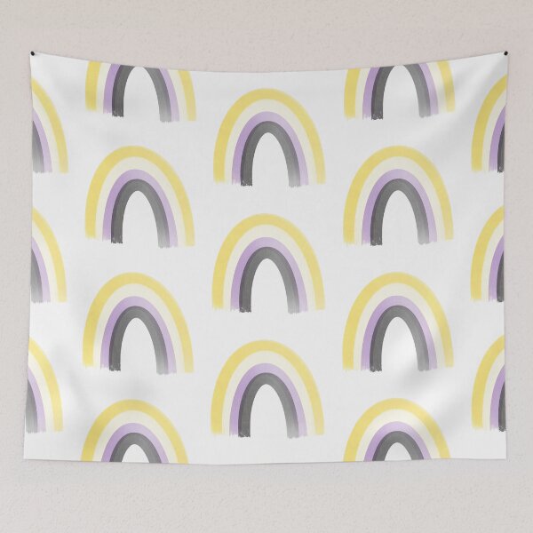 Item preview, Nonbinary Pride Flag Rainbow LGBTQIA yellow white purple and black  designed and sold by parshalltoyou.
