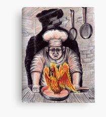 Frying Phoenix ink and colored pencil drawing Canvas Print