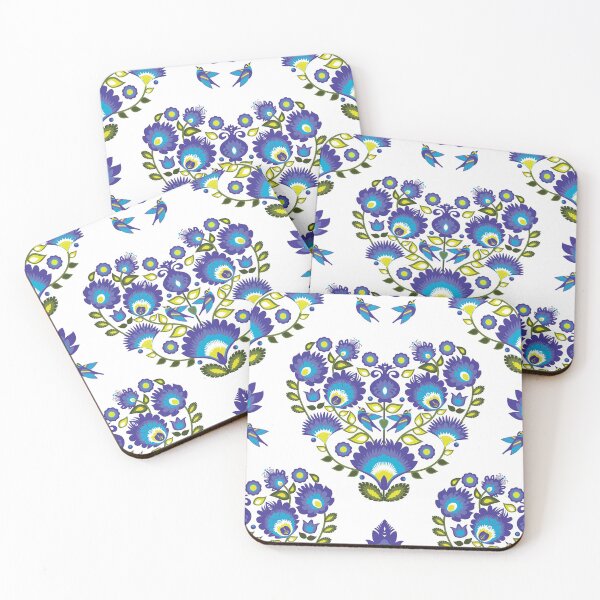 Item preview, Blue and green Folk Hearts designed and sold by FK-UK.