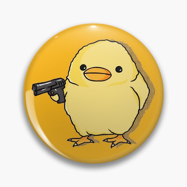 Item preview, Grumpy Yellow Baby Chicken With Gun designed and sold by therealsadpanda.