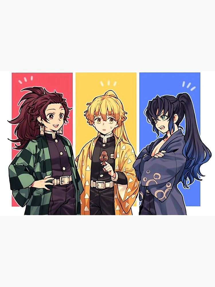 Demon Slayer Team Trio Greeting Card By Bryanlsx Redbubble