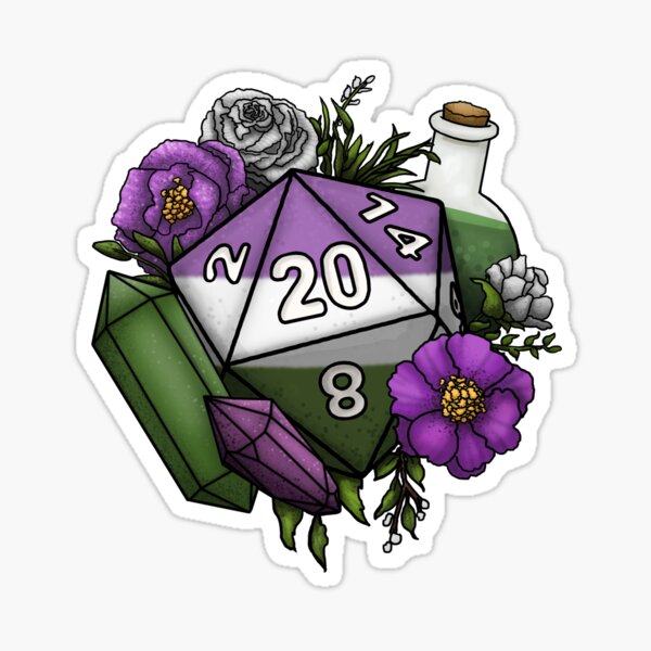 Item preview, Pride Genderqueer D20 Tabletop RPG Gaming Dice designed and sold by Kiel Chenier.