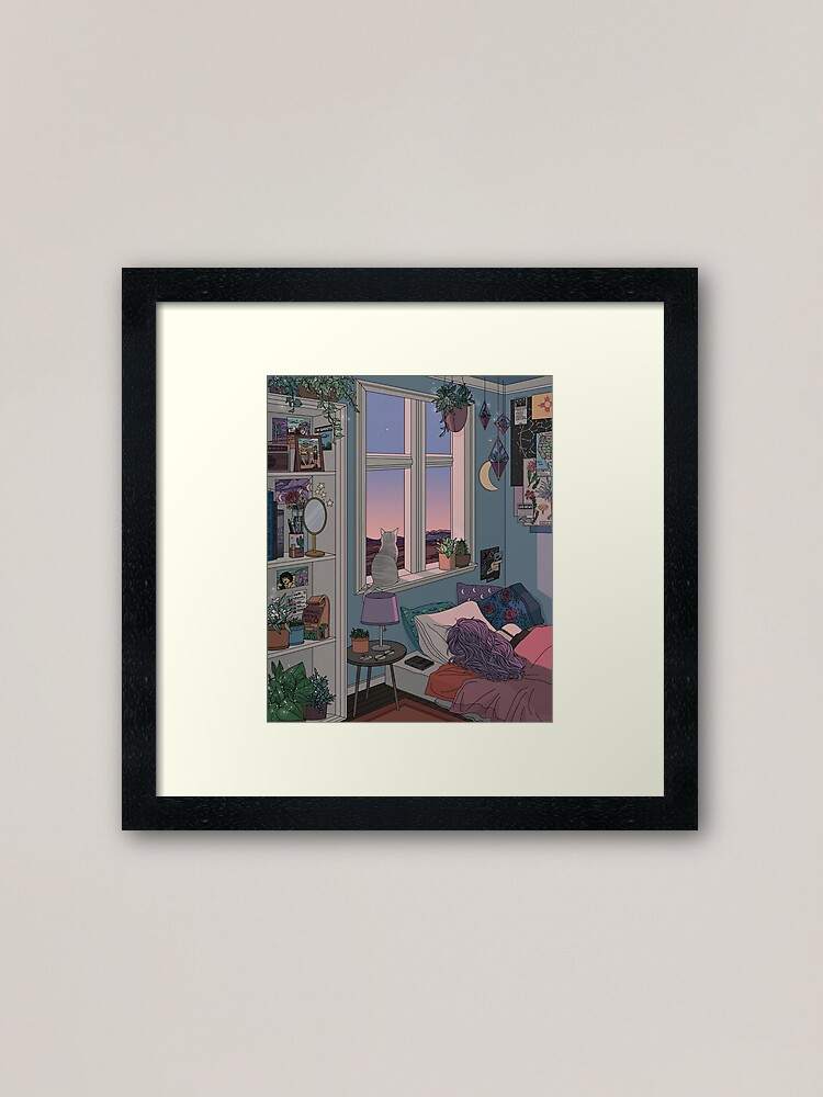Thumbnail 2 of 7, Framed Art Print, Early Morning designed and sold by kelseydraws.