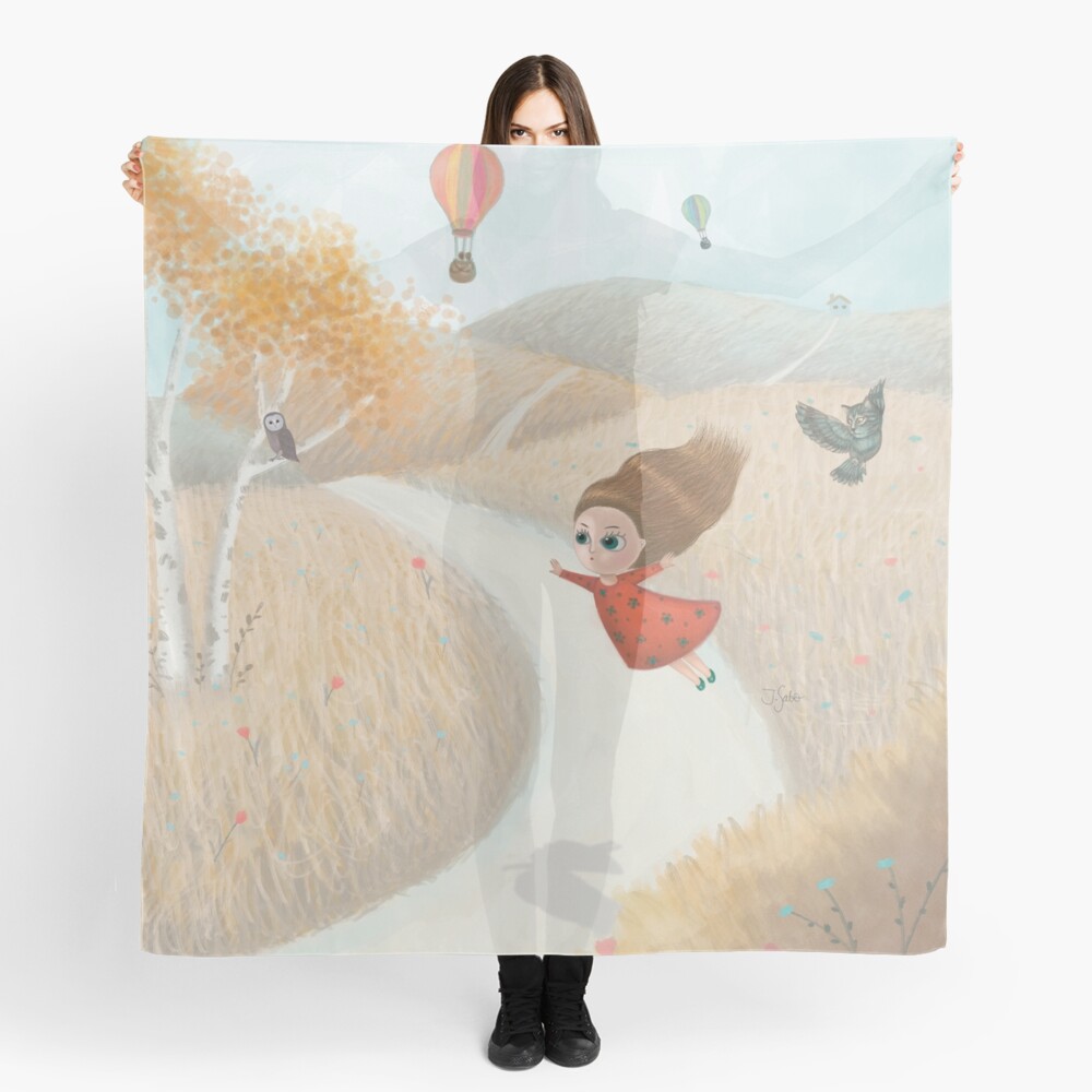 Little Girl Flying Away Scarf