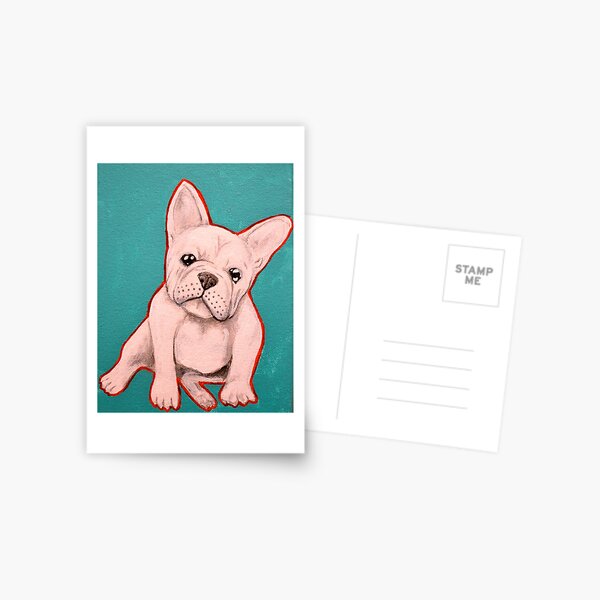 White French Bulldog Postcard