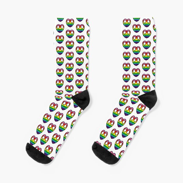 The Bar Bots Heart Gay Pride Flag Socks