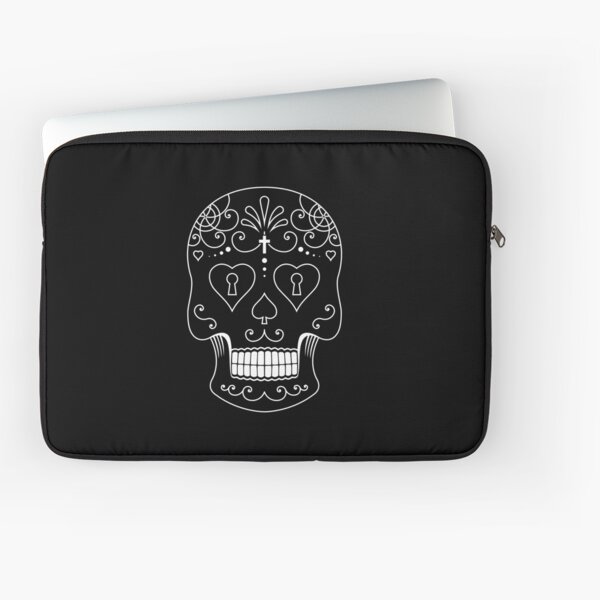 Mexican Calavera Skull White - Day of the Dead Laptop Sleeve