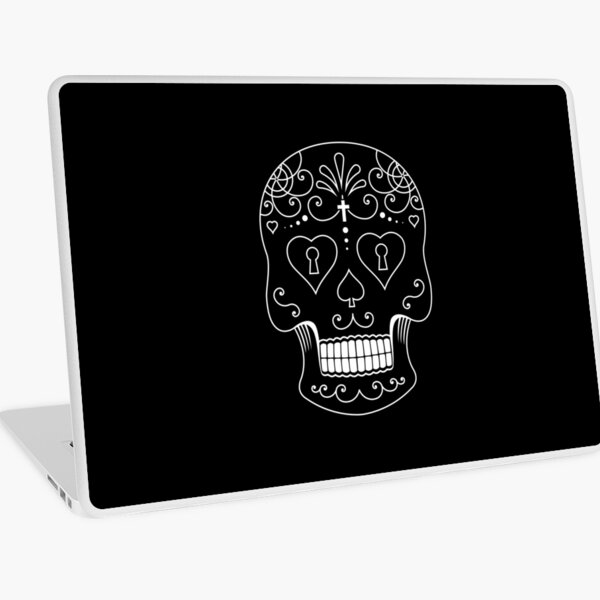 Mexican Calavera Skull White - Day of the Dead Laptop Skin