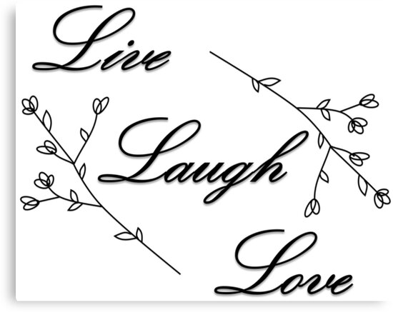"Live, Laugh, Love (Black and White Text)" Canvas Print by JuliWol12 | Redbubble