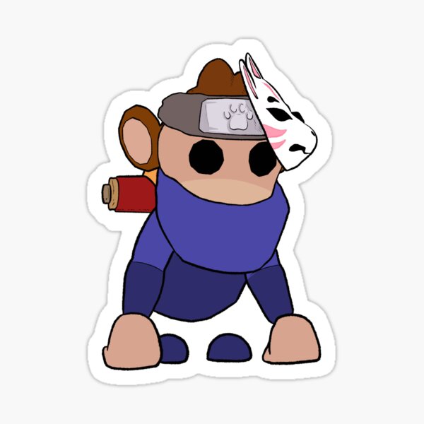 Adopt Me Monkey Kingwith Logo Sticker By Pickledjo Redbubble - adopt me logo roblox monkey