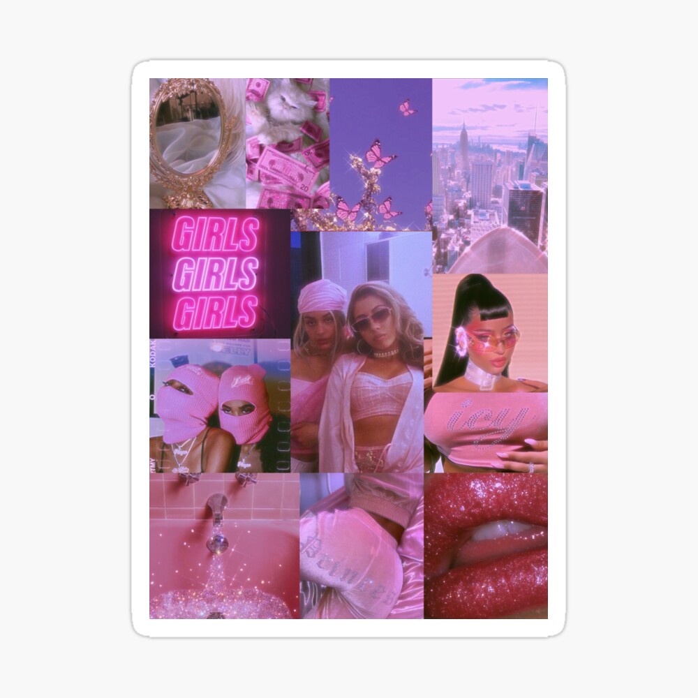 HOT PINK Girl Aesthetic Collage  Poster for Sale by reannyn