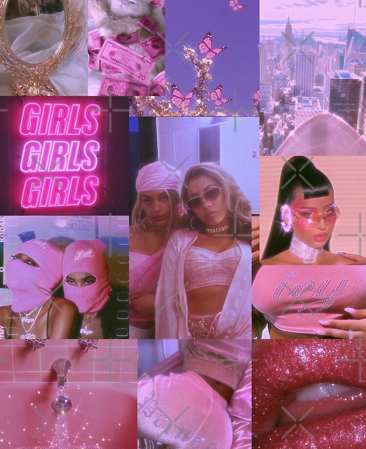 HOT PINK Girl Aesthetic Collage  Poster for Sale by reannyn