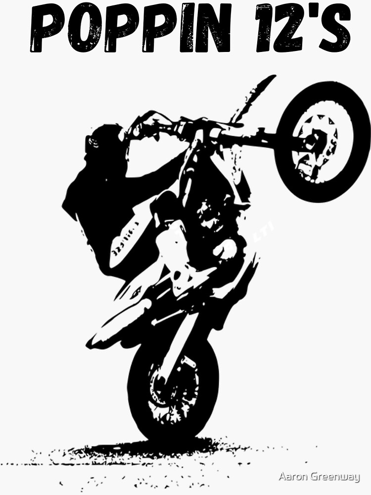 "Popping wheelies" Sticker for Sale by Smackeroonie Redbubble