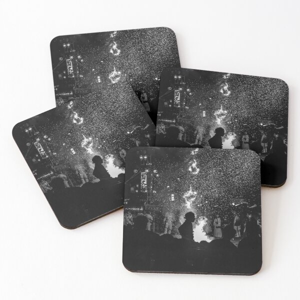 Fire Festival B&W Coasters (Set of 4)