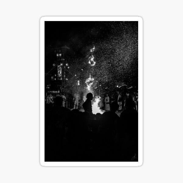 Fire Festival B&W Sticker