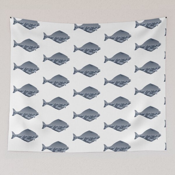 Item preview, Halibut Blue Ocean Sticker  designed and sold by Krystal  Thomas.