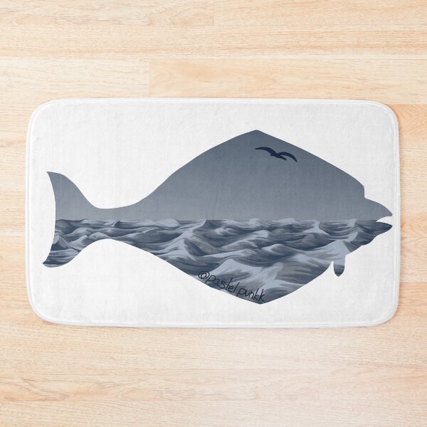 Item preview, Halibut Blue Ocean Sticker  designed and sold by Krystal  Thomas.