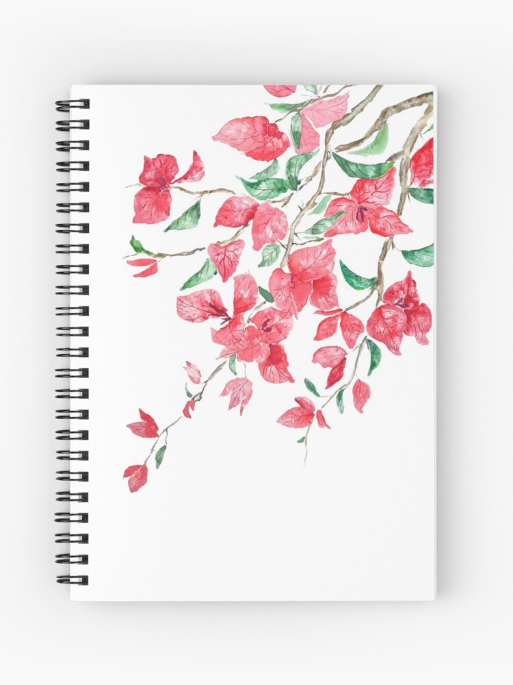 Cuaderno de espiral «Acuarela de flor de buganvilla rosa rojiza 2020» de  ColorandColor | Redbubble