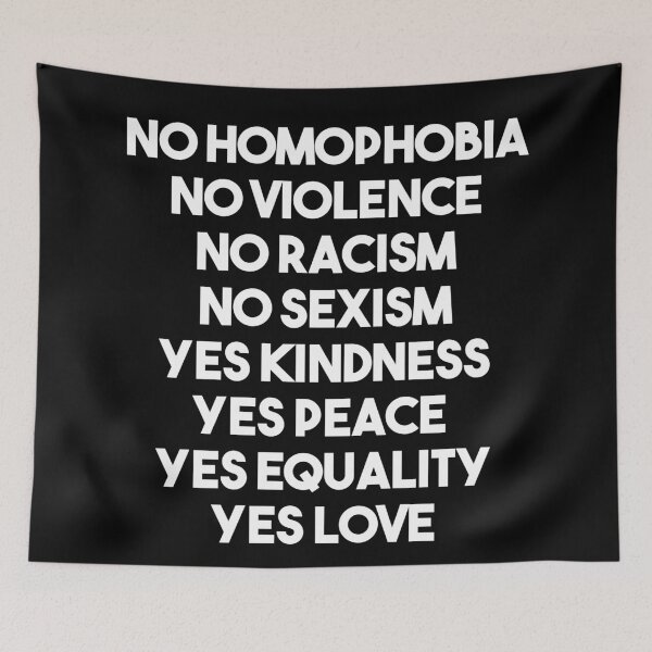 Item preview, no homophobia no violence shirt designed and sold by GOGdesigns.