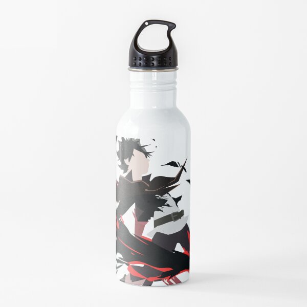 Trébol negro - Asta Ilustración minimalista Botella de agua