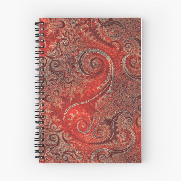 Item preview, Red Brown Grey Fiddle Head Swirls and Spirals Pattern designed and sold by RootSquare.