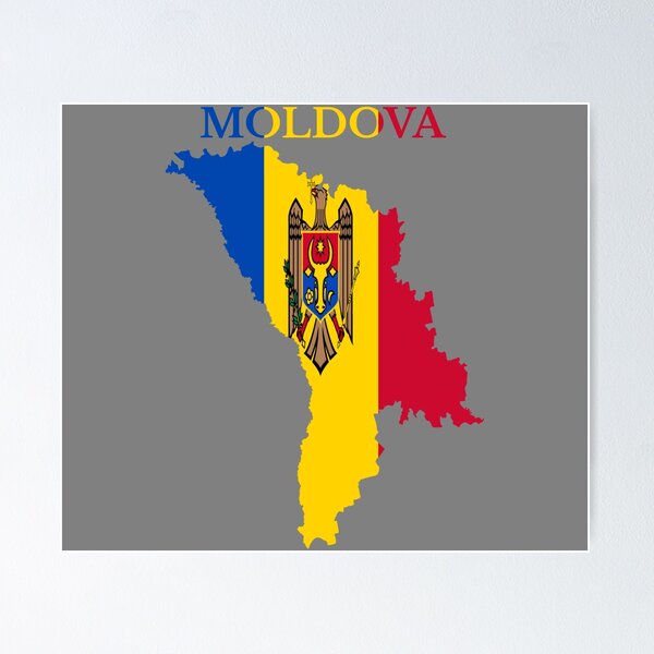 Item preview, Moldova flag map designed and sold by marosharaf.