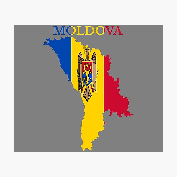 Item preview, Moldova flag map designed and sold by marosharaf.