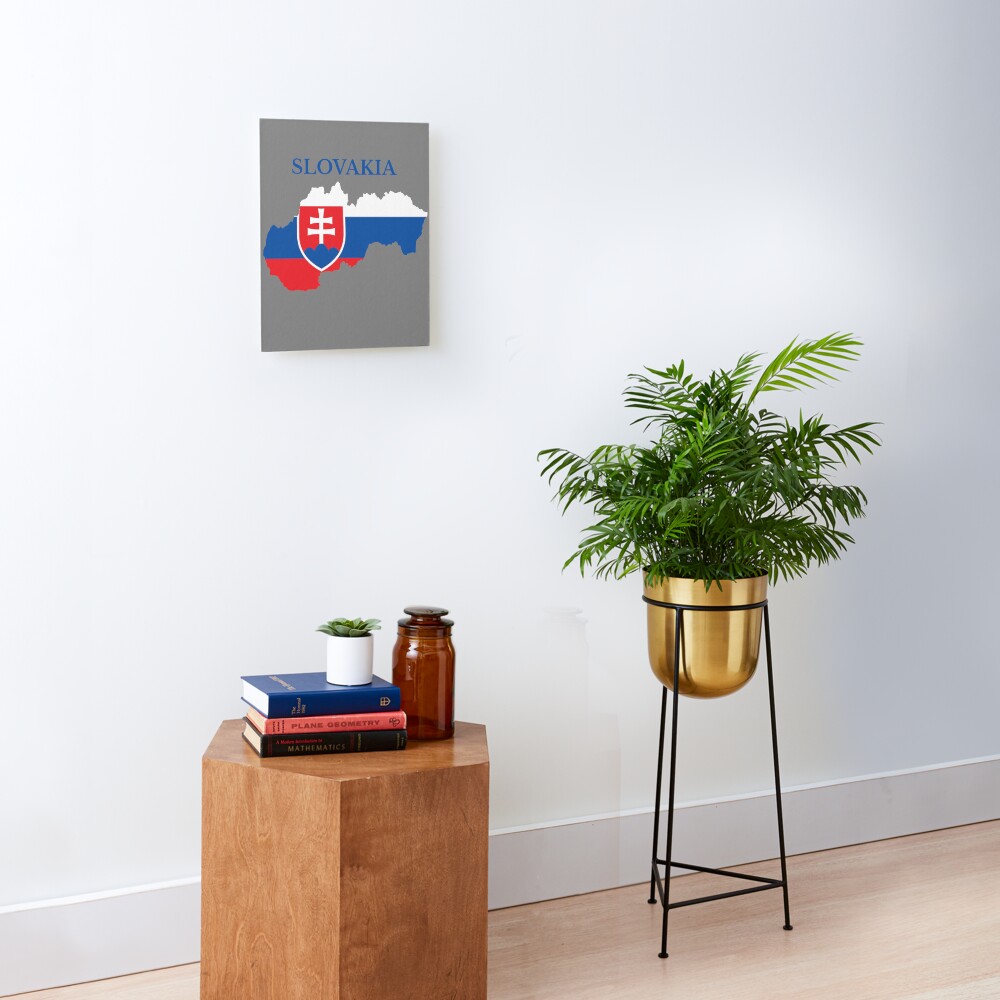 Slovakia flag map Mounted Print